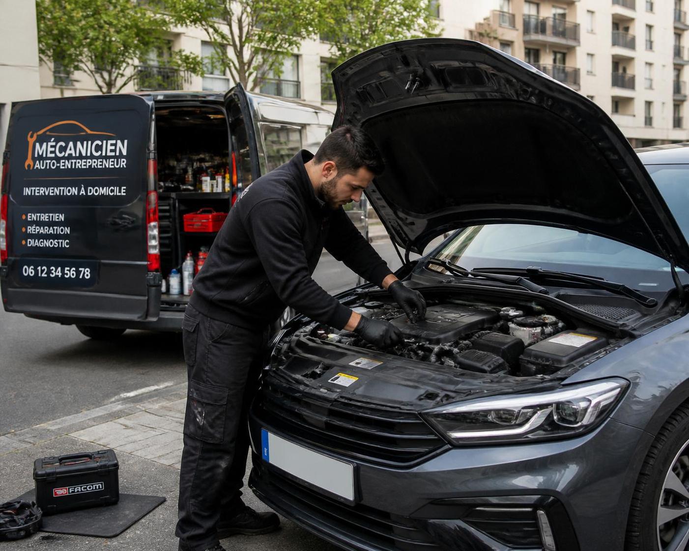 découvrez les services d'un auto-entrepreneur en mécanique à domicile pour l'entretien et la réparation de votre voiture, en toute simplicité et proximité.