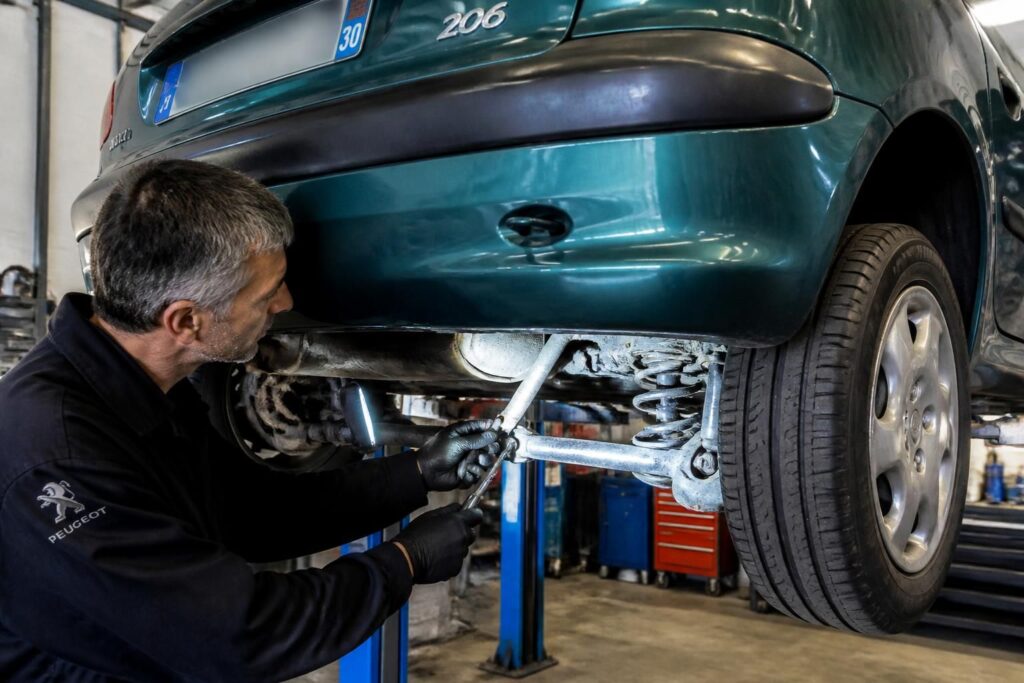 Comment détecter les signes d’usure du train arrière sur une Peugeot 206 ?