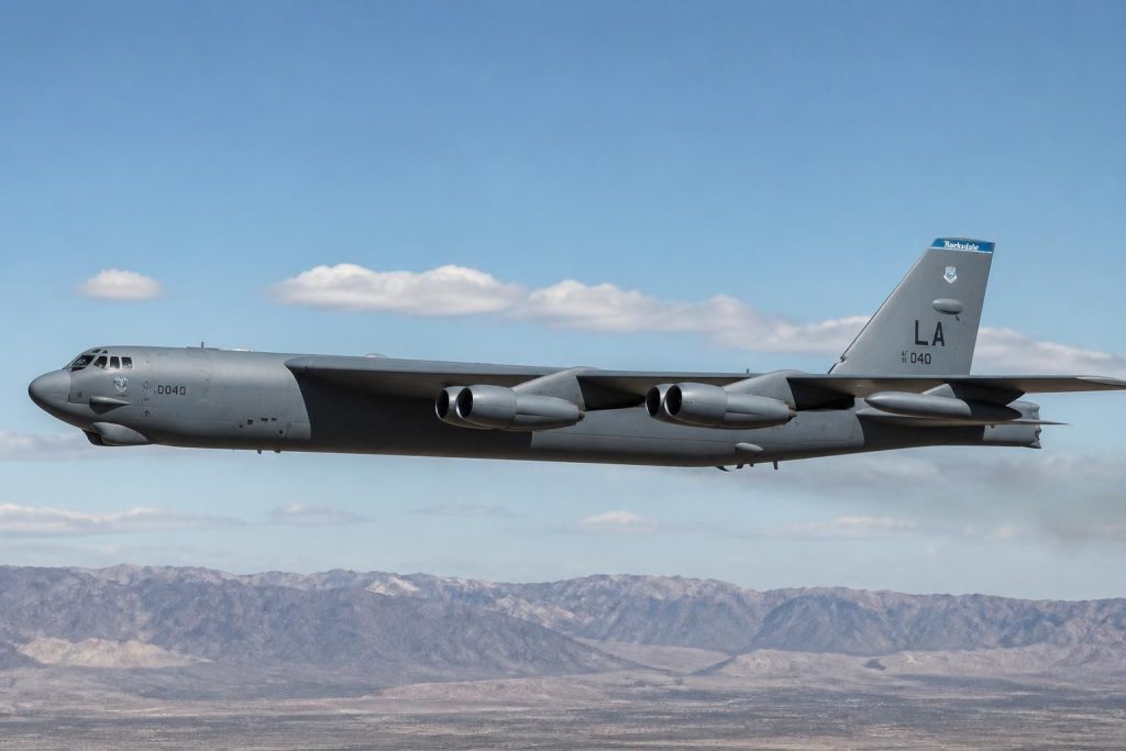 découvrez les caractéristiques techniques et les missions emblématiques du boeing b 52h stratofortress, le légendaire bombardier stratégique américain.